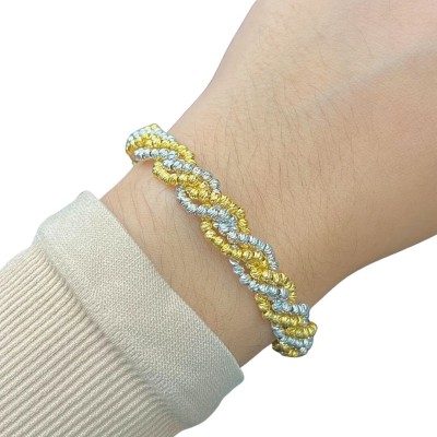 Gelang Boba Italy Emas dan Chrome 916/22K