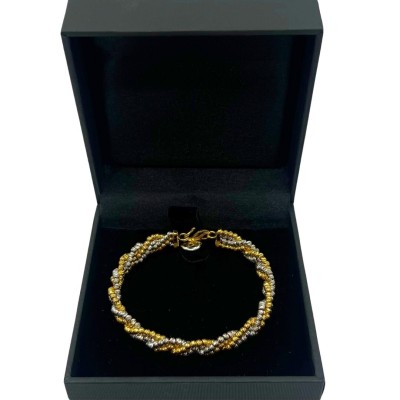 Gelang Boba Italy Emas dan Chrome 916/22K