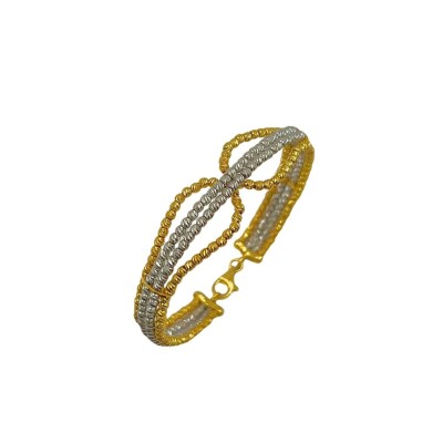 Gelang Boba Italy Emas dan Chrome 916/22K