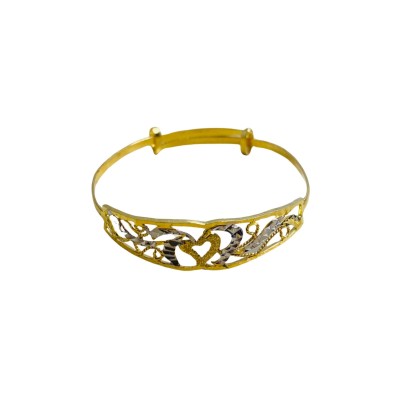 Gelang Love Selisih Kanak-Kanak Emas dan Chrome 916/22K