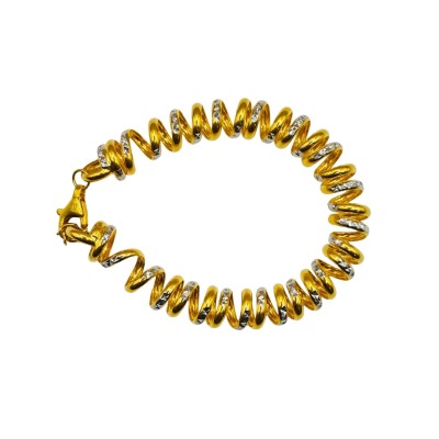 Gelang Getah Rambut Emas dan Chrome 916/22K Gelang Getah Rambut Emas dan Chrome 916/22K