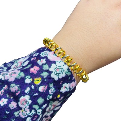 Gelang Getah Rambut Emas dan Chrome 916/22K Gelang Getah Rambut Emas dan Chrome 916/22K