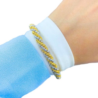 Gelang Boba Italy Emas dan Chrome 916/22K