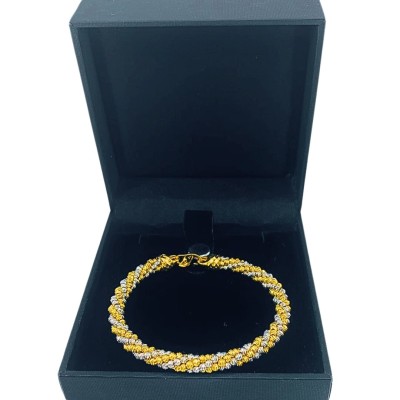 Gelang Boba Italy Emas dan Chrome 916/22K