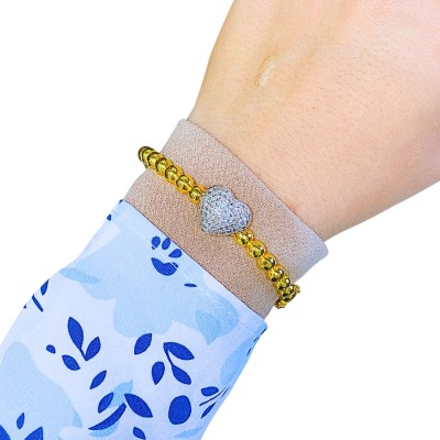 Gelang Boba Love Emas dan Chrome 916/22K Gelang Boba Love Emas dan Chrome 916/22K