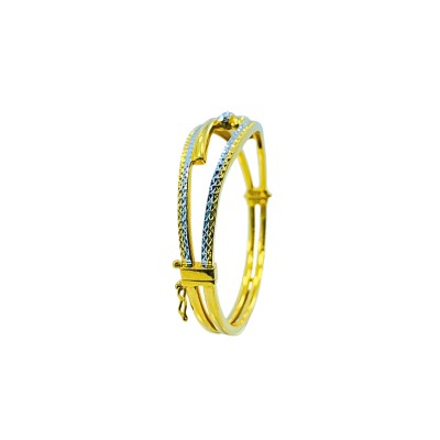 Gelang 2 Layer Emas dan Chrome 916/22K