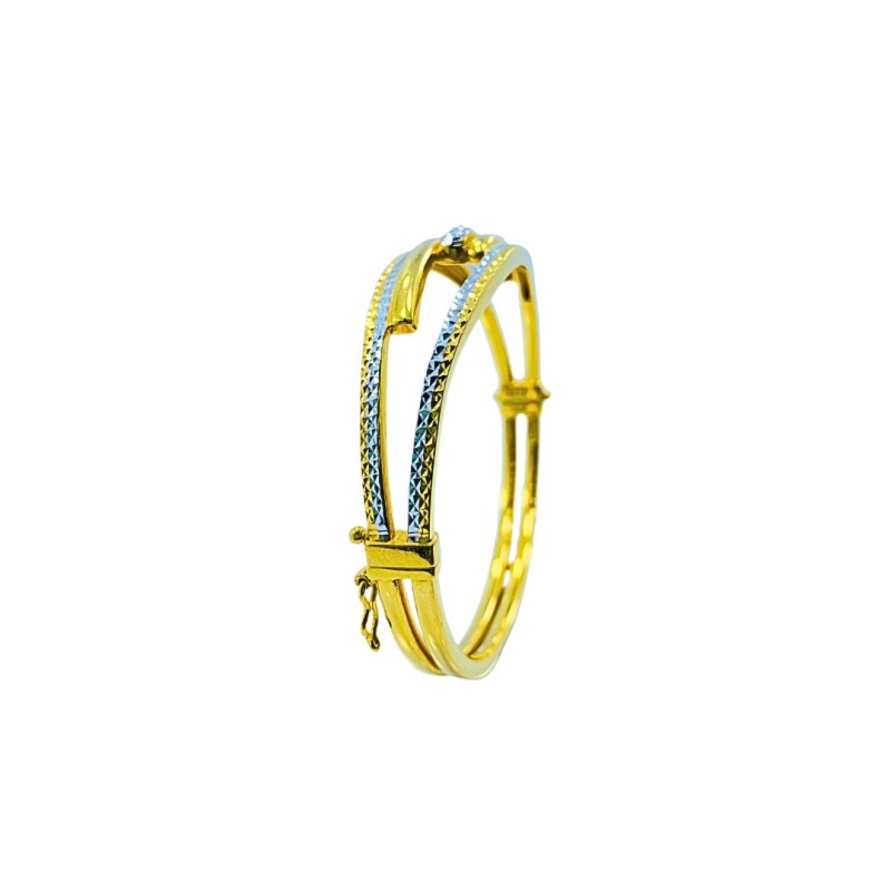 Gelang 2 Layer Emas dan Chrome 916/22K