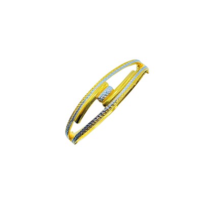 Gelang 2 Layer Emas dan Chrome 916/22K