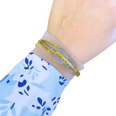 Gelang 3 Layer Emas dan Chrome 916/22K