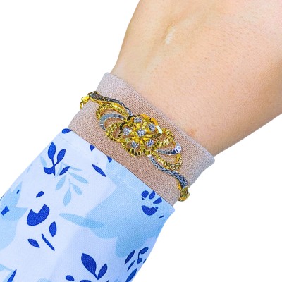 Gelang Bunga Emas dan Chrome 916/22K