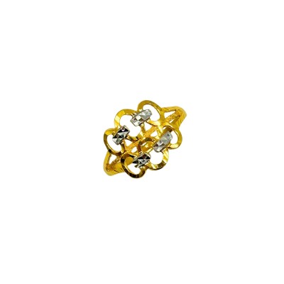 Cincin Kerawang Emas dan Chrome 916/22K