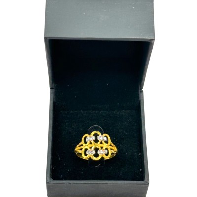 Cincin Kerawang Emas dan Chrome 916/22K
