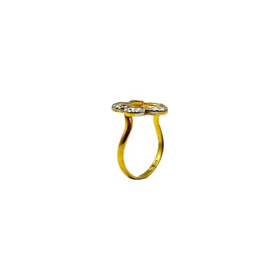 Cincin Bunga Emas dan Chrome 916/22K