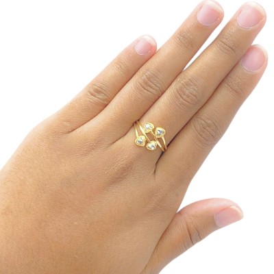 Cincin Love Silang Emas dan Chrome 916/22K