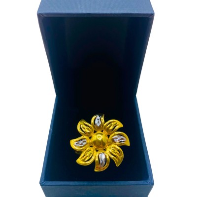 Cincin Bunga Emas dan Chrome 916/22K