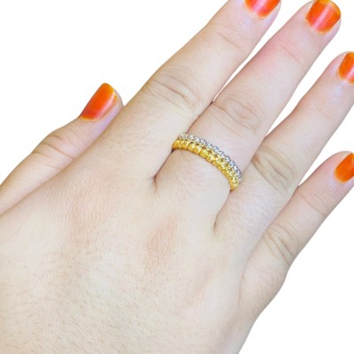Cincin Boba Italy 2 Layer Emas dan Chrome 916/22K