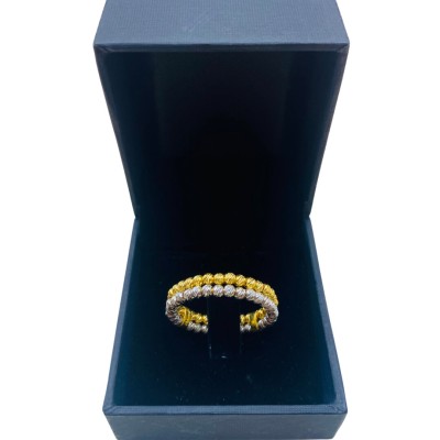 Cincin Boba Italy 2 Layer Emas dan Chrome 916/22K