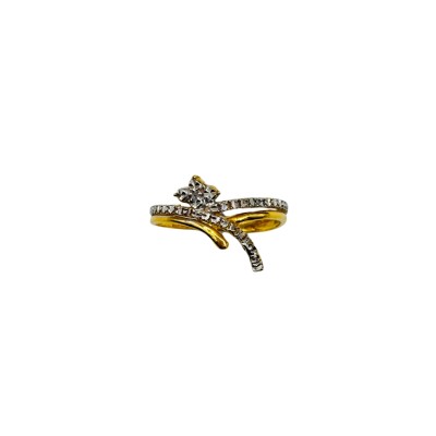 Cincin Diamond Cut Emas dan Chrome 916/22K