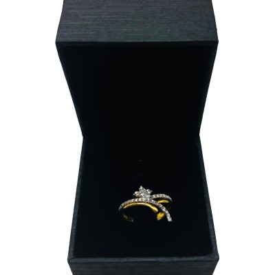 Cincin Diamond Cut Emas dan Chrome 916/22K
