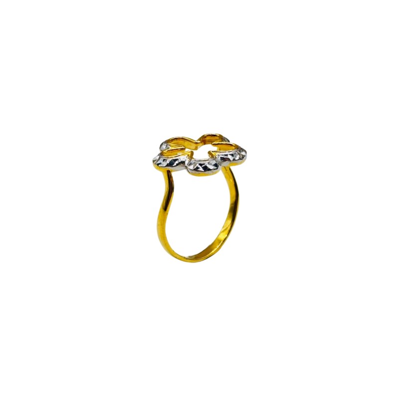 Cincin Bunga Emas dan Chrome 916/22K