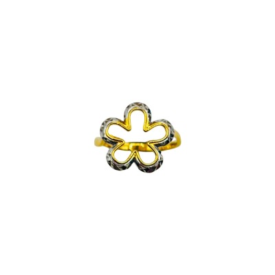 Cincin Bunga Emas dan Chrome 916/22K