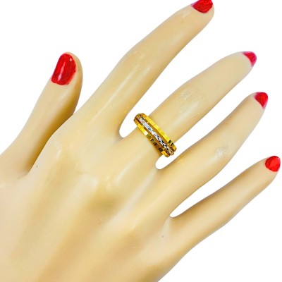 Cincin 3 Layer Emas dan Chrome 916/22K