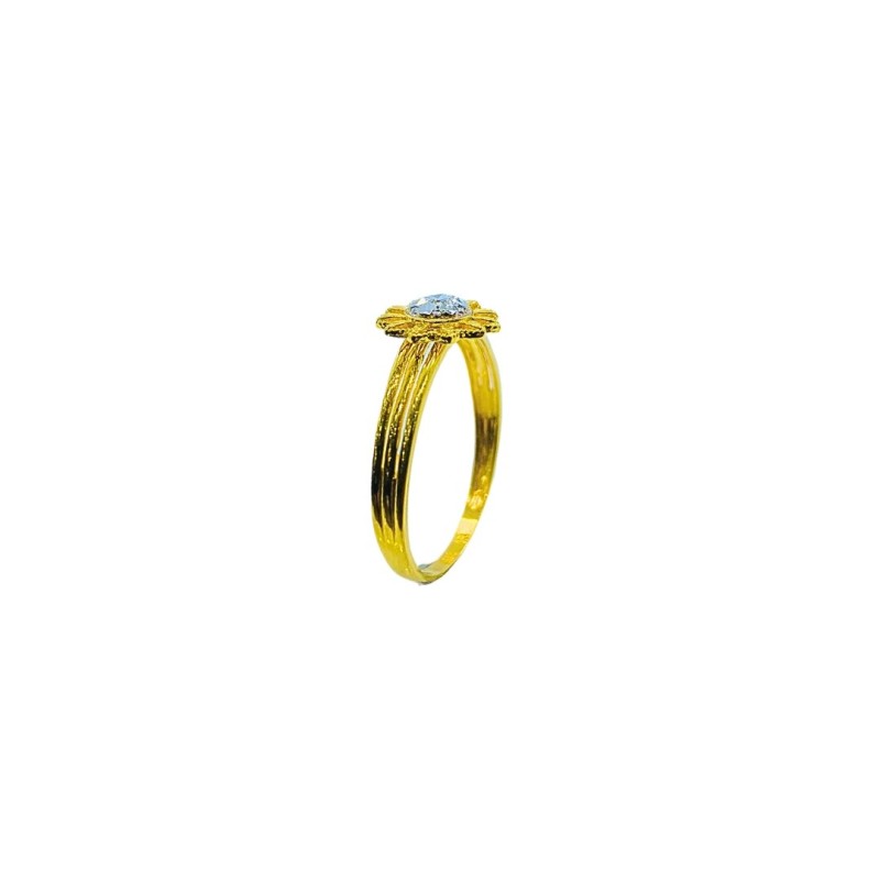 Cincin Bunga Emas dan Chrome 916/22K