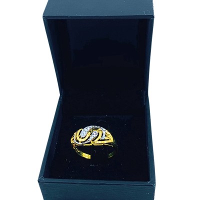 Cincin Kerawang Emas dan Chrome 916/22K