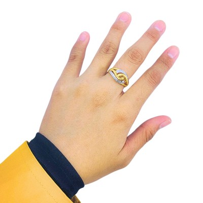 Cincin Kerawang Emas dan Chrome 916/22K Cincin Kerawang Emas dan Chrome 916/22K