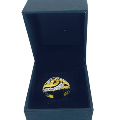 Cincin Kerawang Emas dan Chrome 916/22K Cincin Kerawang Emas dan Chrome 916/22K