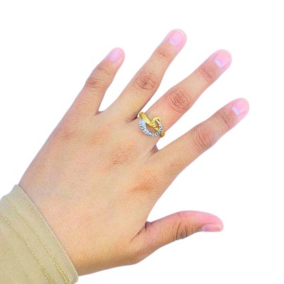 Cincin Kerawang Emas dan Chrome 916/22K