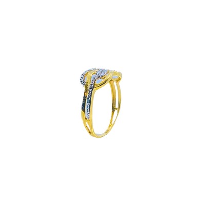 Cincin Diamond Cut Emas dan Chrome 916/22K