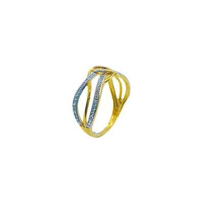 Cincin Diamond Cut Emas dan Chrome 916/22K