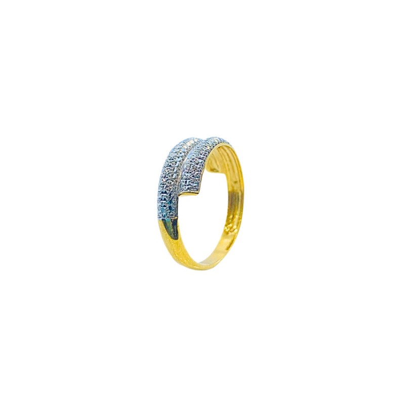 Cincin Diamond Cut Emas dan Chrome 916/22K