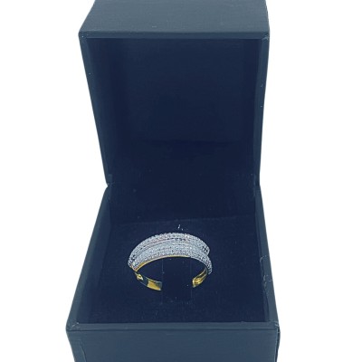 Cincin Diamond Cut Emas dan Chrome 916/22K
