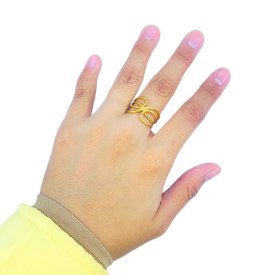 Cincin Silang 4 Layer Emas 916/22K