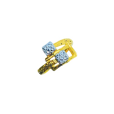 Cincin Biskut Tawar 2 Layer Emas dan Chrome 916/22K