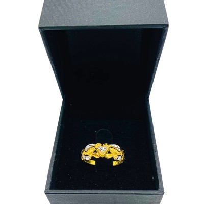 Cincin Love Emas dan Chrome 916/22K