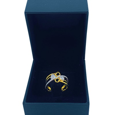Cincin Love Silang Emas dan Chrome 916/22K