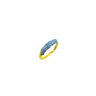 Cincin Diamond Cut Emas dan Chrome 916/22K