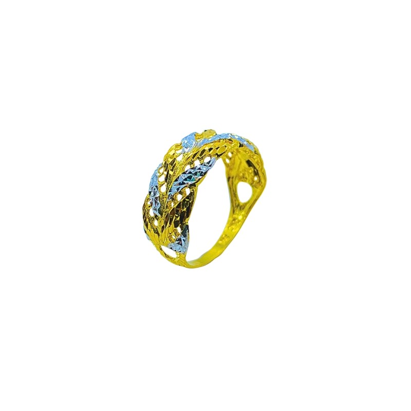 Cincin Vendetta Emas dan Chrome 916/22K