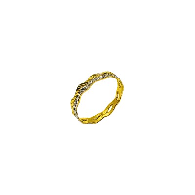 Cincin 2 Layer Emas dan Chrome 916/22K