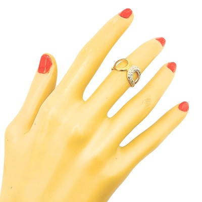 Cincin Diamond Cut Emas dan Chrome 916/22K