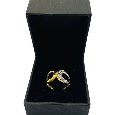 Cincin Diamond Cut Emas dan Chrome 916/22K