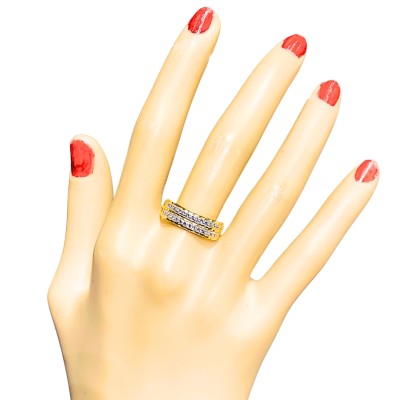 Cincin Diamond Cut Emas dan Chrome 916/22K Cincin Diamond Cut Emas dan Chrome 916/22K