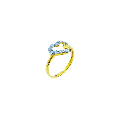 Cincin Love Emas dan Chrome 916/22K