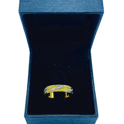 Cincin Belah Rotan Emas dan Chrome 916/22K