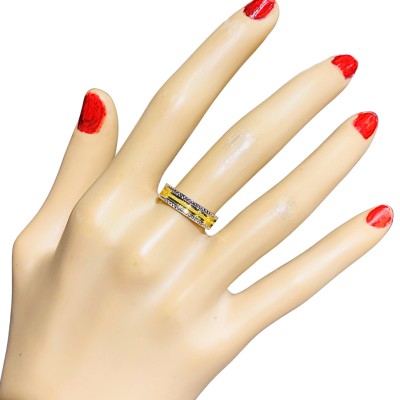 Cincin Belah Rotan Emas dan Chrome 916/22K