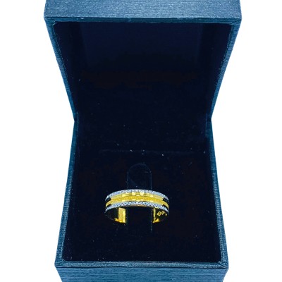 Cincin Belah Rotan Emas dan Chrome 916/22K