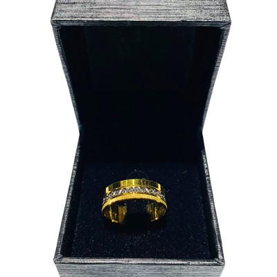 Cincin Belah Rotan Emas dan Chrome 916/22K